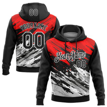 Загрузить изображение в средство просмотра галереи, Custom Stitched Black Red-White 3D Pattern Design Splash Sports Pullover Sweatshirt Hoodie