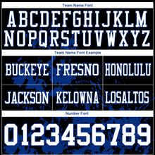 Load image into Gallery viewer, Custom Black White-Royal 3D Pattern Splash Authentic Football Jersey