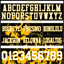 Load image into Gallery viewer, Custom Black White-Gold 3D Pattern Splash Authentic Football Jersey