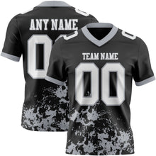 Load image into Gallery viewer, Custom Black White-Gray 3D Pattern Splash Authentic Football Jersey