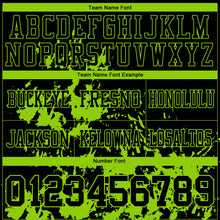 Load image into Gallery viewer, Custom Black Neon Green 3D Pattern Splash Authentic Football Jersey