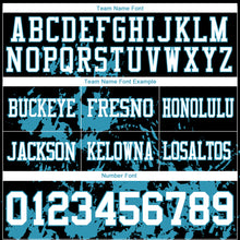 Load image into Gallery viewer, Custom Black White-Panther Blue 3D Pattern Splash Authentic Football Jersey