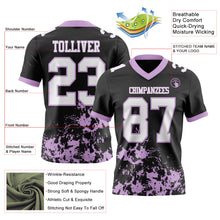 Load image into Gallery viewer, Custom Black White-Light Purple 3D Pattern Splash Authentic Football Jersey