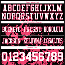 Load image into Gallery viewer, Custom Black White-Neon Pink 3D Pattern Splash Authentic Football Jersey