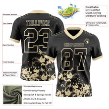 Загрузить изображение в средство просмотра галереи, Custom Black Cream 3D Pattern Splash Authentic Football Jersey