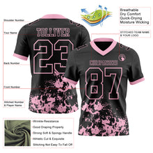 Load image into Gallery viewer, Custom Black Light Pink 3D Pattern Splash Authentic Football Jersey