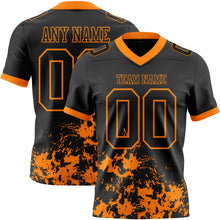 Загрузить изображение в средство просмотра галереи, Custom Black Bay Orange 3D Pattern Splash Authentic Football Jersey