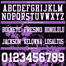 Load image into Gallery viewer, Custom Black White-Medium Purple 3D Pattern Splash Authentic Football Jersey