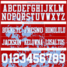 Load image into Gallery viewer, Custom Red White-Light Blue 3D Pattern Splash Authentic Football Jersey