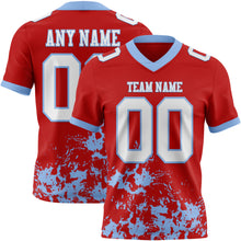 Load image into Gallery viewer, Custom Red White-Light Blue 3D Pattern Splash Authentic Football Jersey