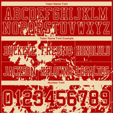 Load image into Gallery viewer, Custom Red Cream 3D Pattern Splash Authentic Football Jersey
