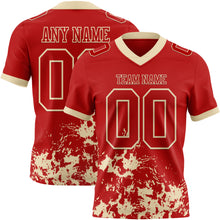 Load image into Gallery viewer, Custom Red Cream 3D Pattern Splash Authentic Football Jersey