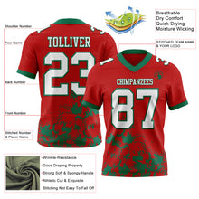 Load image into Gallery viewer, Custom Red White-Kelly Green 3D Pattern Splash Authentic Football Jersey