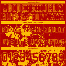 Load image into Gallery viewer, Custom Red Gold 3D Pattern Splash Authentic Football Jersey