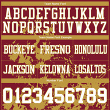 Загрузить изображение в средство просмотра галереи, Custom Crimson White-Old Gold 3D Pattern Splash Authentic Football Jersey