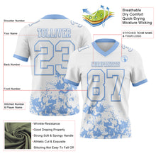 Загрузить изображение в средство просмотра галереи, Custom White Light Blue 3D Pattern Splash Authentic Football Jersey
