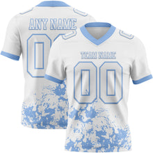 Загрузить изображение в средство просмотра галереи, Custom White Light Blue 3D Pattern Splash Authentic Football Jersey
