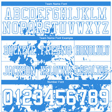 Load image into Gallery viewer, Custom White Powder Blue 3D Pattern Splash Authentic Football Jersey