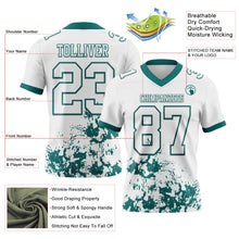 Загрузить изображение в средство просмотра галереи, Custom White Teal 3D Pattern Splash Authentic Football Jersey