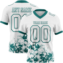 Загрузить изображение в средство просмотра галереи, Custom White Teal 3D Pattern Splash Authentic Football Jersey