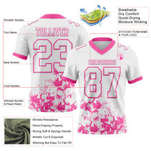 Laden Sie das Bild in den Galerie-Viewer, Custom White Pink 3D Pattern Splash Authentic Football Jersey