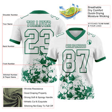 Загрузить изображение в средство просмотра галереи, Custom White Kelly Green 3D Pattern Splash Authentic Football Jersey