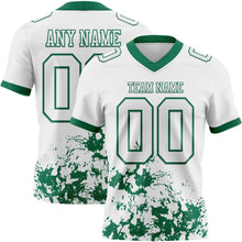 Загрузить изображение в средство просмотра галереи, Custom White Kelly Green 3D Pattern Splash Authentic Football Jersey
