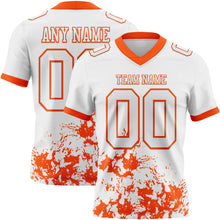 Загрузить изображение в средство просмотра галереи, Custom White Orange 3D Pattern Splash Authentic Football Jersey