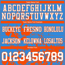 Load image into Gallery viewer, Custom Powder Blue White-Orange 3D Pattern Splash Authentic Football Jersey