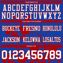 Загрузить изображение в средство просмотра галереи, Custom Thunder Blue White-Red 3D Pattern Splash Authentic Football Jersey