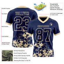 Charger l'image dans la galerie, Custom Navy Cream 3D Pattern Splash Authentic Football Jersey
