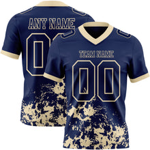 Charger l'image dans la galerie, Custom Navy Cream 3D Pattern Splash Authentic Football Jersey