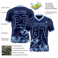 Laden Sie das Bild in den Galerie-Viewer, Custom Navy Light Blue 3D Pattern Splash Authentic Football Jersey