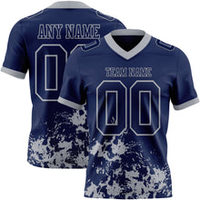 Загрузить изображение в средство просмотра галереи, Custom Navy Gray 3D Pattern Splash Authentic Football Jersey