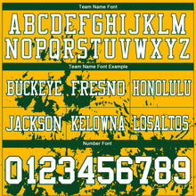 Загрузить изображение в средство просмотра галереи, Custom Gold White-Green 3D Pattern Splash Authentic Football Jersey