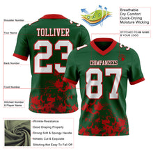 Загрузить изображение в средство просмотра галереи, Custom Green White-Red 3D Pattern Splash Authentic Football Jersey
