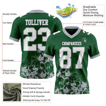 Charger l'image dans la galerie, Custom Green White-Gray 3D Pattern Splash Authentic Football Jersey