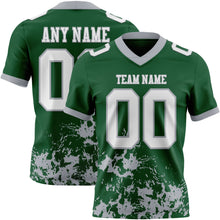 Charger l'image dans la galerie, Custom Green White-Gray 3D Pattern Splash Authentic Football Jersey