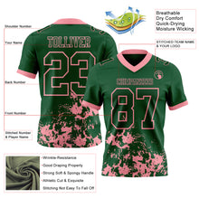 Load image into Gallery viewer, Custom Green Medium Pink 3D Pattern Splash Authentic Football Jersey