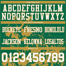 Charger l'image dans la galerie, Custom Kelly Green White-Old Gold 3D Pattern Splash Authentic Football Jersey