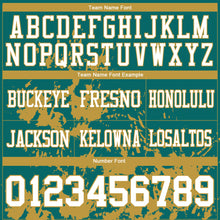 Laden Sie das Bild in den Galerie-Viewer, Custom Teal White-Old Gold 3D Pattern Splash Authentic Football Jersey