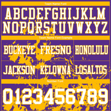 Charger l'image dans la galerie, Custom Purple White-Gold 3D Pattern Splash Authentic Football Jersey