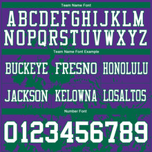 Load image into Gallery viewer, Custom Purple White-Kelly Green 3D Pattern Splash Authentic Football Jersey