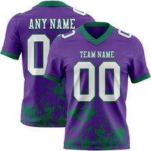 Load image into Gallery viewer, Custom Purple White-Kelly Green 3D Pattern Splash Authentic Football Jersey