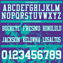 Load image into Gallery viewer, Custom Purple White-Aqua 3D Pattern Splash Authentic Football Jersey