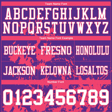 Load image into Gallery viewer, Custom Purple White-Neon Pink 3D Pattern Splash Authentic Football Jersey