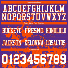 Load image into Gallery viewer, Custom Purple White-Orange 3D Pattern Splash Authentic Football Jersey