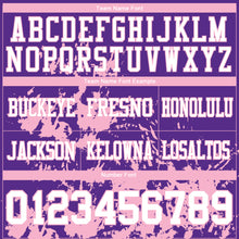 Load image into Gallery viewer, Custom Purple White-Light Pink 3D Pattern Splash Authentic Football Jersey