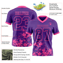 Load image into Gallery viewer, Custom Purple Pink 3D Pattern Splash Authentic Football Jersey