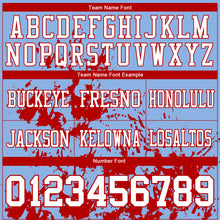 Load image into Gallery viewer, Custom Light Blue White-Red 3D Pattern Splash Authentic Football Jersey